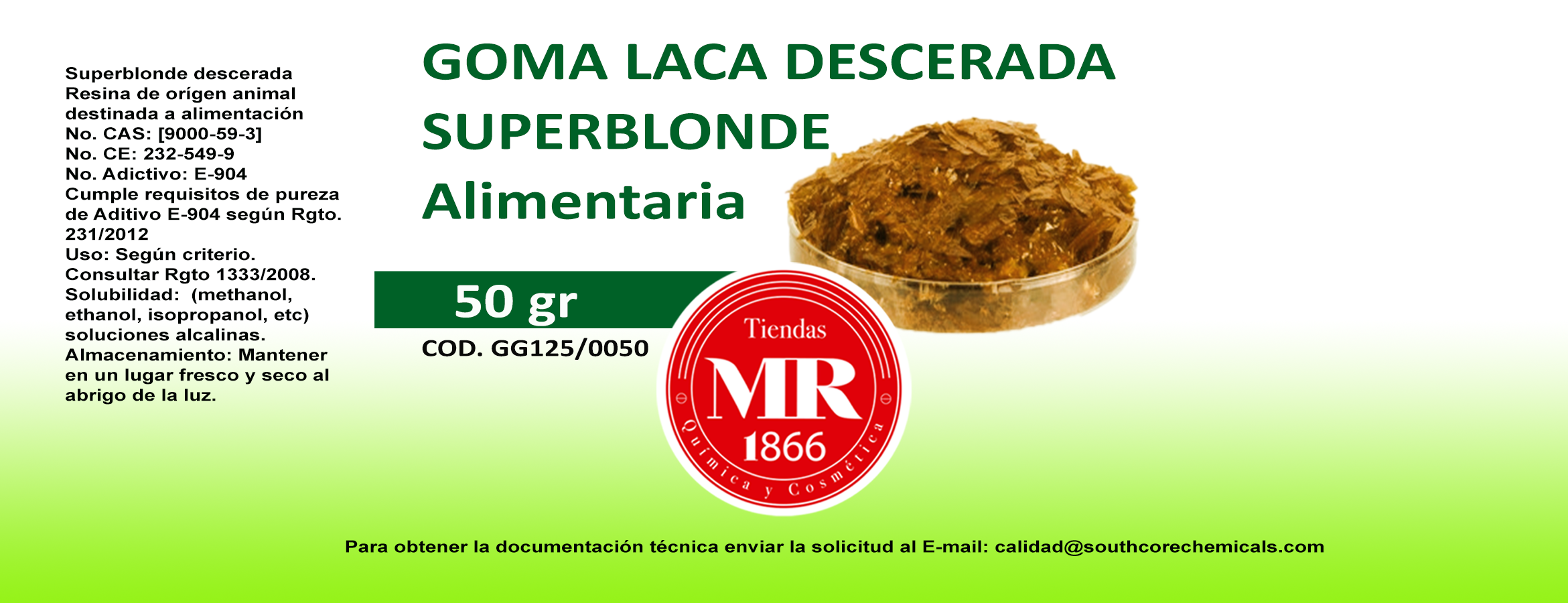 GOMA LACA DESCERADA SUPERBLONDE ALIM 50 gr